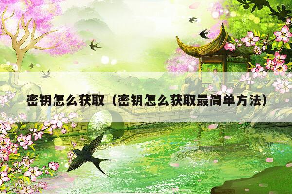 密钥怎么获取（密钥怎么获取最简单方法）