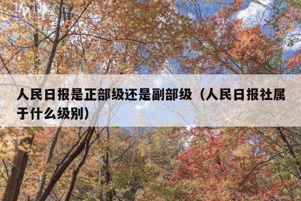 人民日报是正部级还是副部级(人民日报社属于什么级别)